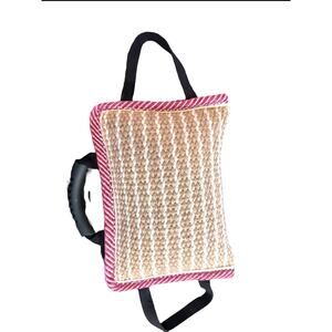 Dog Jute Bite Pillow, Durable Biting Pad with 3 Strong Handles Tug of War
